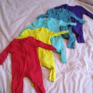 Set of 5 Zip Rompers